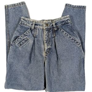 Vtg Lawman Jeans 9 Womens Pleated V-Yoke Western High Waist Tapered
